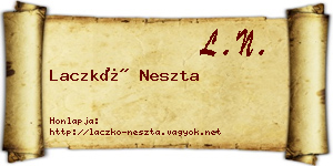 Laczkó Neszta névjegykártya
